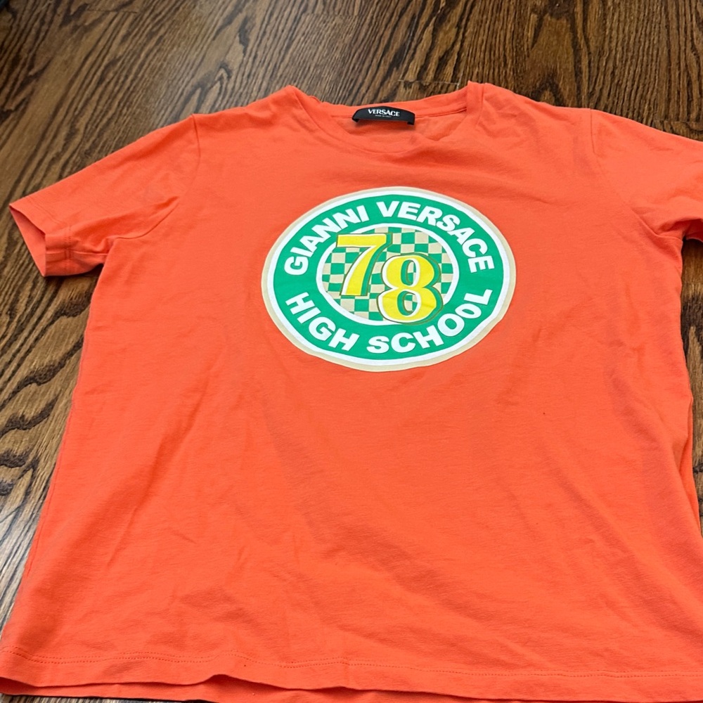 Versace Kids Orange High School Tee size 12